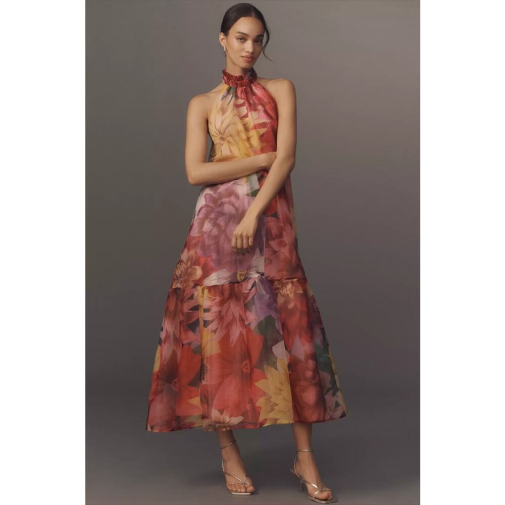 Anthropologie x Corey Lynn Calter Avalon Halter Tie Back Maxi Dress Size M